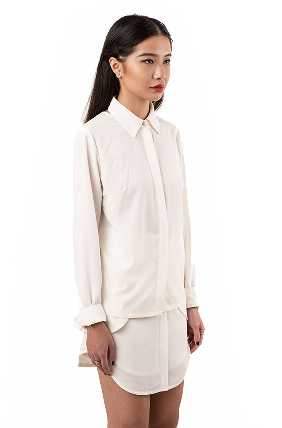 White Haider Shirt by Eight Slate